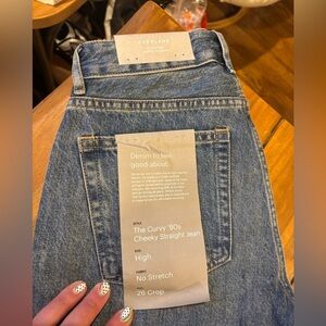 NWT Everylane Size 26 Crop The Cheeky 90's Curvy Straight Jeans